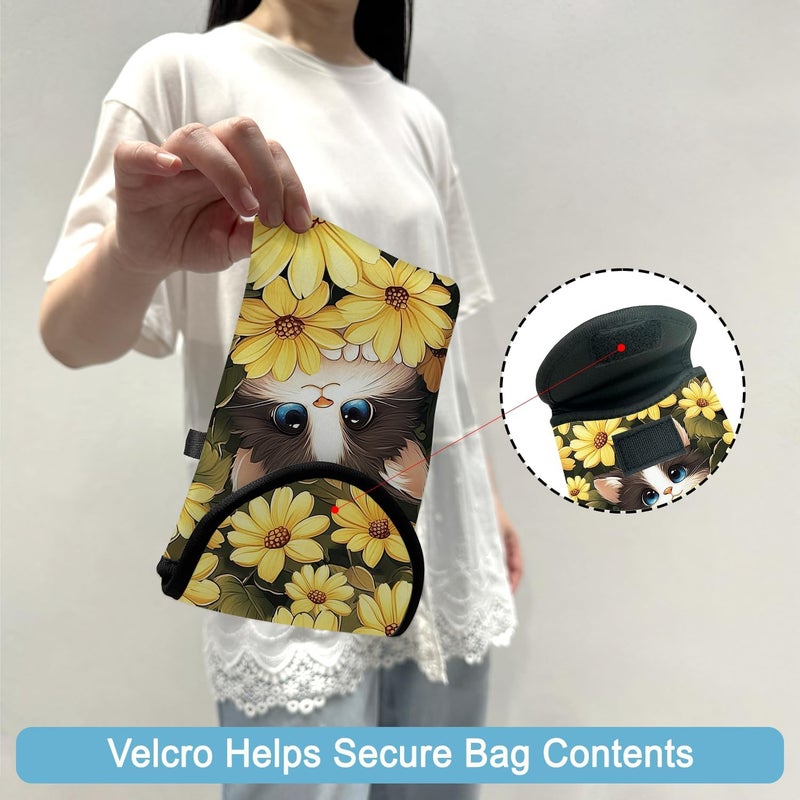 otilil Neoprene Cell Phone Sleeve Pouch Case Bag with Crossbody Strap Neck Lanyard for Women 7.5 X 4.3 in Sunflower Cat - Image 4